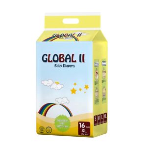 Global II Baby Diapers - XL 16Pcs - 13kgs +