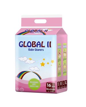 Global Diapers – Medium 16 pieces